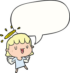 cute cartoon angel with speech bubble