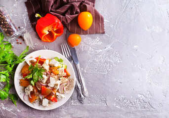 salad with fresh tomato and feta