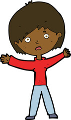 cartoon worried woman