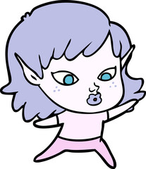 pretty cartoon elf girl