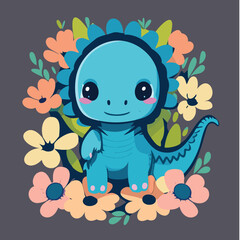 Little dino dragoon dinosaur cute illustration vector cartoon animal 
