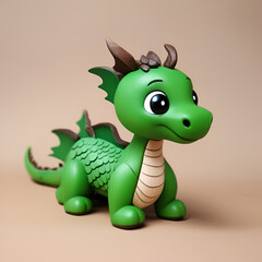 Fototapeta premium 3D Christmas green dragon toy