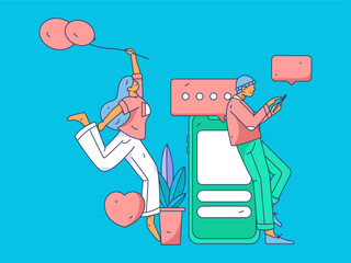 Business People Flat Vector Concept Operation Hand Drawn Illustration
