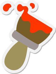 paint brush with paint sticker
