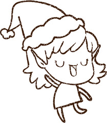 Xmas Elf Charcoal Drawing