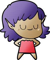 happy cartoon elf girl