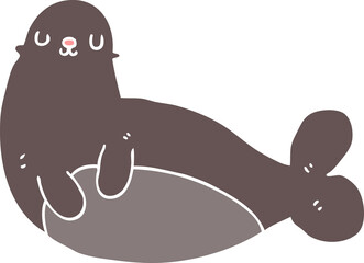 flat color style cartoon seal