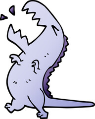 cartoon doodle roaring t rex