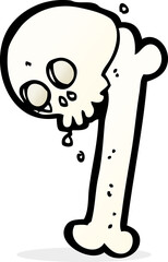 Naklejka premium cartoon halloween bone number