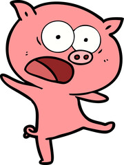 cartoon pig shouting