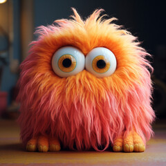Fototapeta premium a cuddle monster that is a furry, amorphous creature with big, loving eyes created with Generative Ai