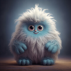 Fototapeta premium a cuddle monster that is a furry, amorphous creature with big, loving eyes created with Generative Ai