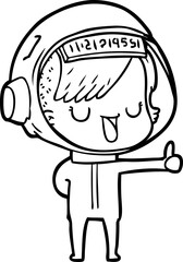 cartoon astronaut woman