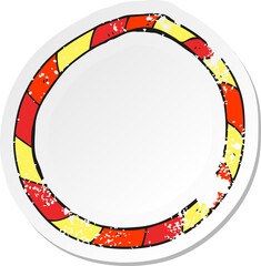 retro distressed sticker of a cartoon hula hoop