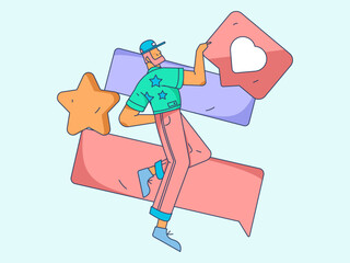 Business People Flat Vector Concept Operation Hand Drawn Illustration
