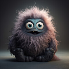 a cuddle monster that is a furry, amorphous creature with big, loving eyes created with Generative Ai