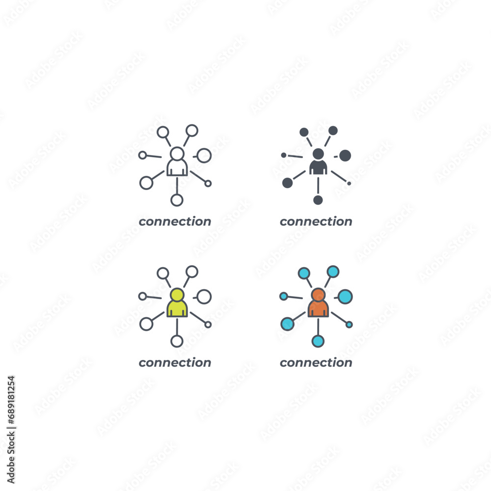 Poster vector sign of the connection symbol isolated on a white background. icon color editable.
