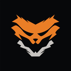 fox head mascot logo design