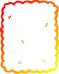 warm gradient line drawing of a cartoon biscuit