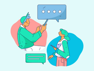 Business People Flat Vector Concept Operation Hand Drawn Illustration
