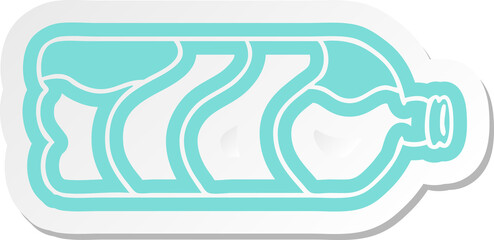 cartoon sticker of a soda bottle