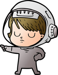 cartoon astronaut woman