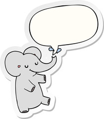 cartoon dancing elephant with speech bubble sticker