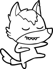 friendly cartoon wolf dancer