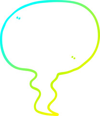 cold gradient line drawing of a cartoon speech bubble