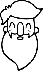 Obraz premium line drawing cartoon bearded man