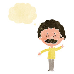 cartoon man with idea with thought bubble