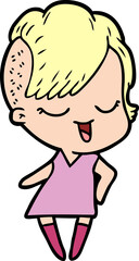 happy cartoon girl