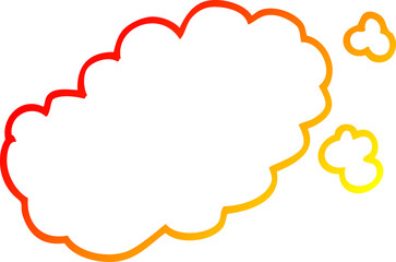 warm gradient line drawing of a cartoon puff of smoke
