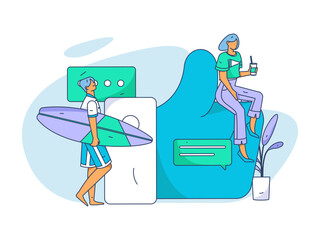 Business People Flat Vector Concept Operation Hand Drawn Illustration
