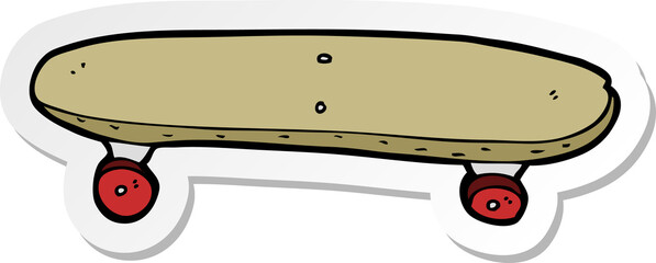 sticker of a cartoon skateboard © lineartestpilot