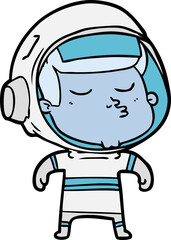 cartoon confident astronaut