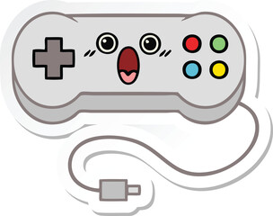 sticker of a cute cartoon game controller