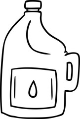 hand drawn line drawing doodle of a large drinking bottle