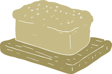 flat color illustration of loaf of bread