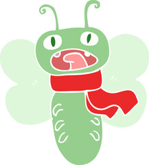 funny flat color style cartoon butterfly