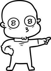 cartoon weird bald spaceman