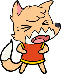 angry cartoon fox