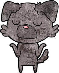 cartoon dog shrugging shoulders