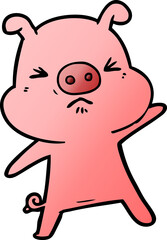 cartoon angry pig