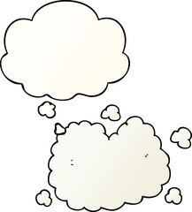 cartoon smoke cloud with thought bubble in smooth gradient style
