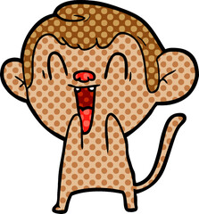 cartoon laughing monkey