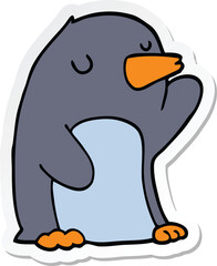 sticker of a cartoon penguin