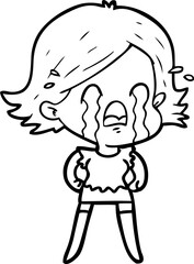 cartoon woman crying