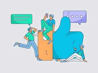 Business People Flat Vector Concept Operation Hand Drawn Illustration
