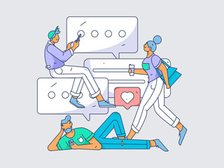 Business People Flat Vector Concept Operation Hand Drawn Illustration
